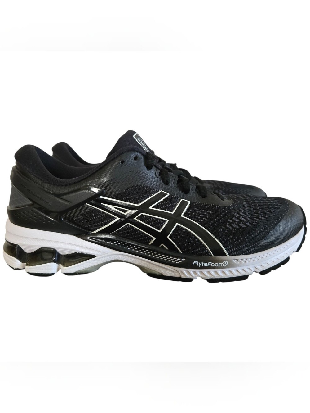 Asics Gel-Kayano 26 Running Shoes Womens Sz 11.5 / Mens 10 Black White 1012A457